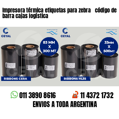 Impresora térmica etiquetas para zebra  código de barra cajas logística